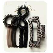 Wholesale - LISA O and CO 11PC HAIR SET 4 ON MINI COILS PONYHOLDERS CLIP C/P 144, UPC: 20748354456
